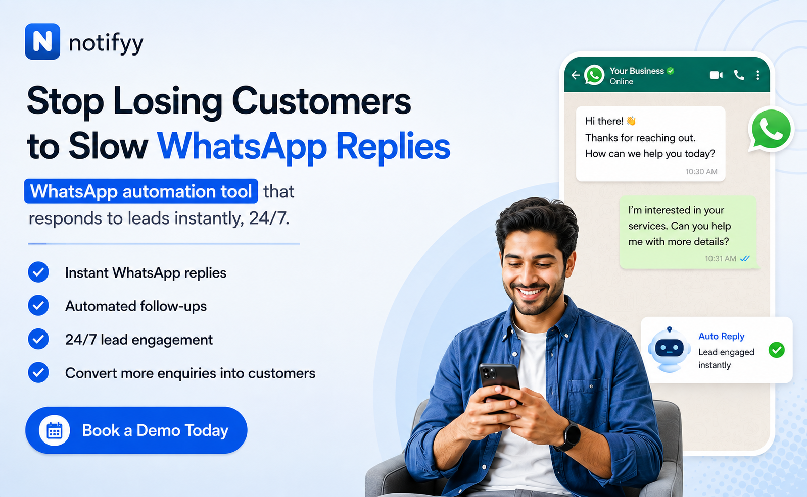 whatsapp marketing platform responding to customer enquiries instantly